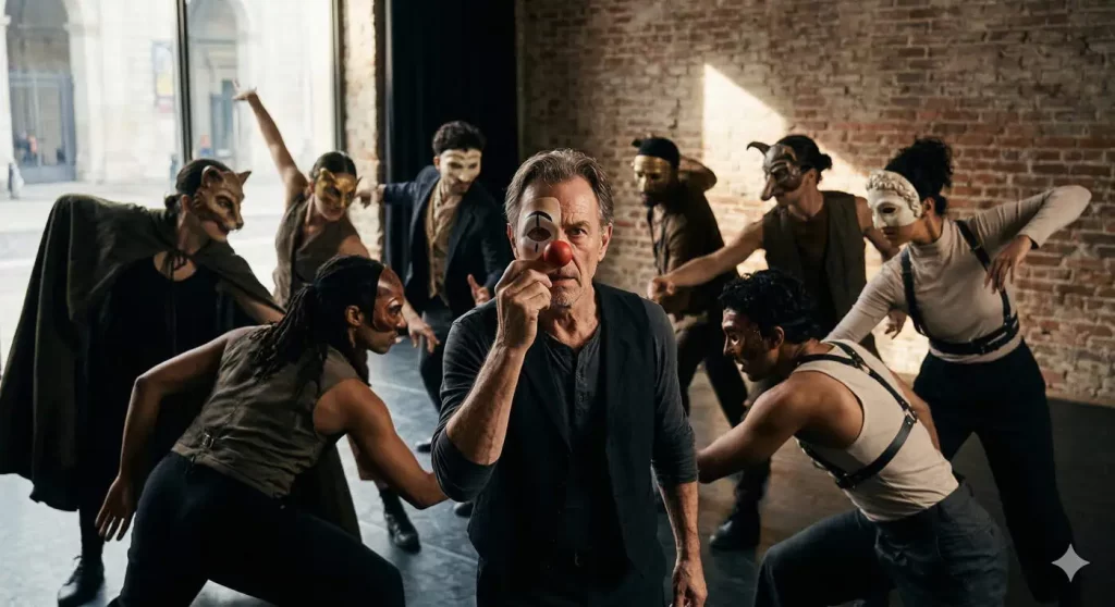 קבוצת משתתפים בסדנת תיאטרון רחוב של אורתו-דה - AI